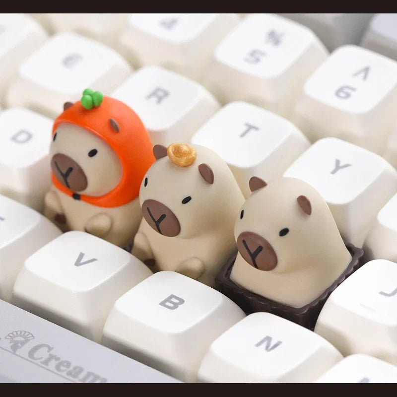 MiFuny Capybara Keycap Animal Artisan Keyboard Cap Resin Custom KeyCaps for Mechanical Keyboard Accessories Cute Point Keycap