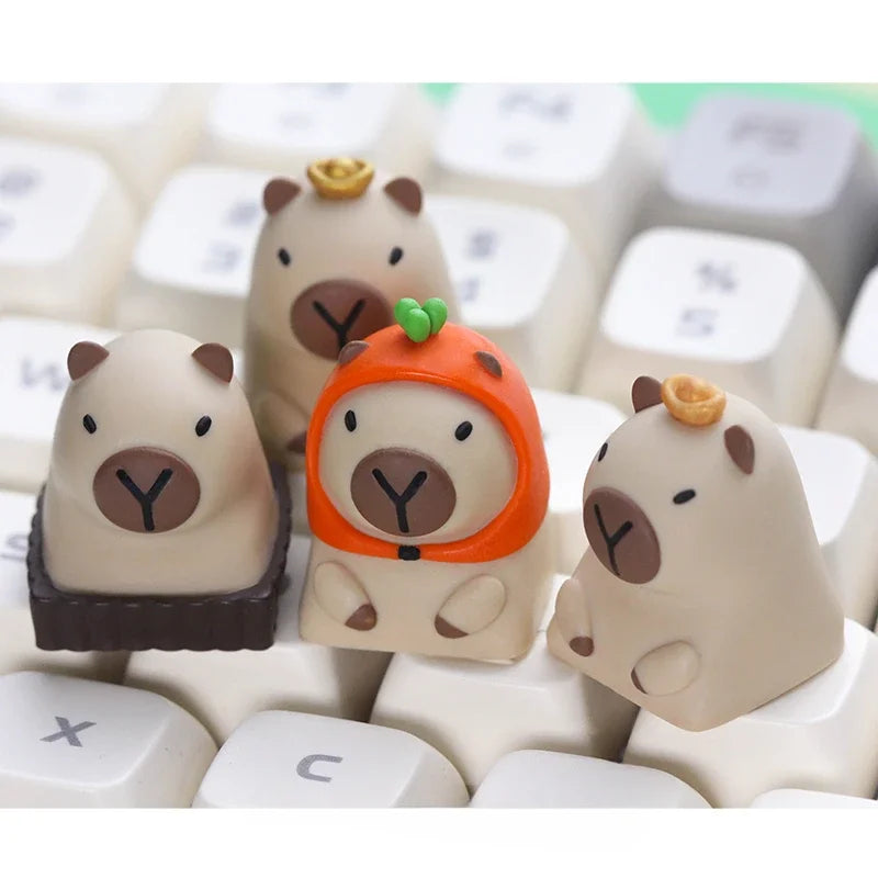 MiFuny Capybara Keycap Animal Artisan Keyboard Cap Resin Custom KeyCaps for Mechanical Keyboard Accessories Cute Point Keycap