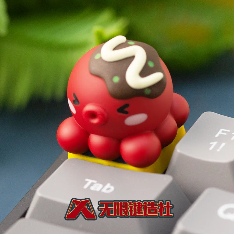 Octopus Burning Cute Keycaps Esc 1pcs Original Resin Cultural Creativity Personalized Customized Mechanical Keyboard Keycaps