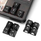 Backlight Keycaps Set Cute Emo WASD Arrow Direction Keys Black Broadside Lighting Key Cap for MX Switch for Mechanical Keyboard