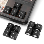 Backlight Keycaps Set Cute Emo WASD Arrow Direction Keys Black Broadside Lighting Key Cap for MX Switch for Mechanical Keyboard